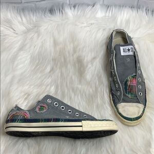 Converse All Stars Grey Canvas Sneakers Size 8